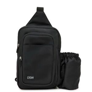 Black Sling Bag with Bottle Holder